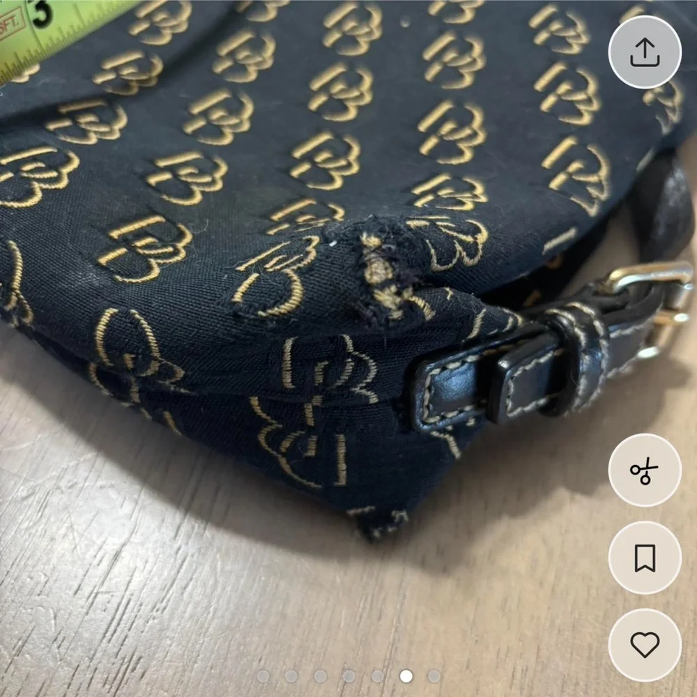 Dooney & Bourke Black/Tan Monogram Shoulder Bag